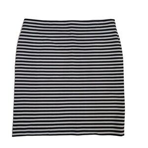 Horizontal Stripe Black White Skirt XL 18 Inch Waist‎ Midi Knee Length